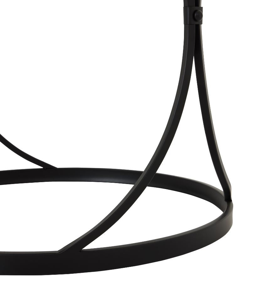 Concaved Set Of Two Black Mirrored Side Tables
