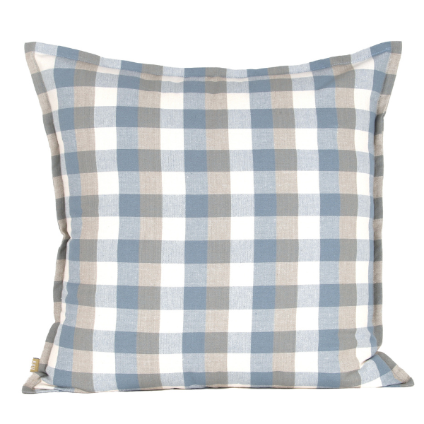 Double Check Cushion Blue Haze 50x50cm