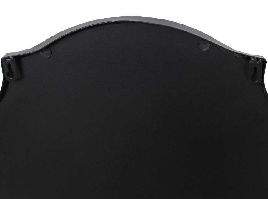Matt Black Ornate Curved Mirror