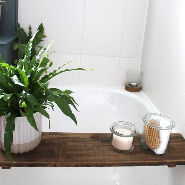 Recycled Teak Wood Bath Bar Dark