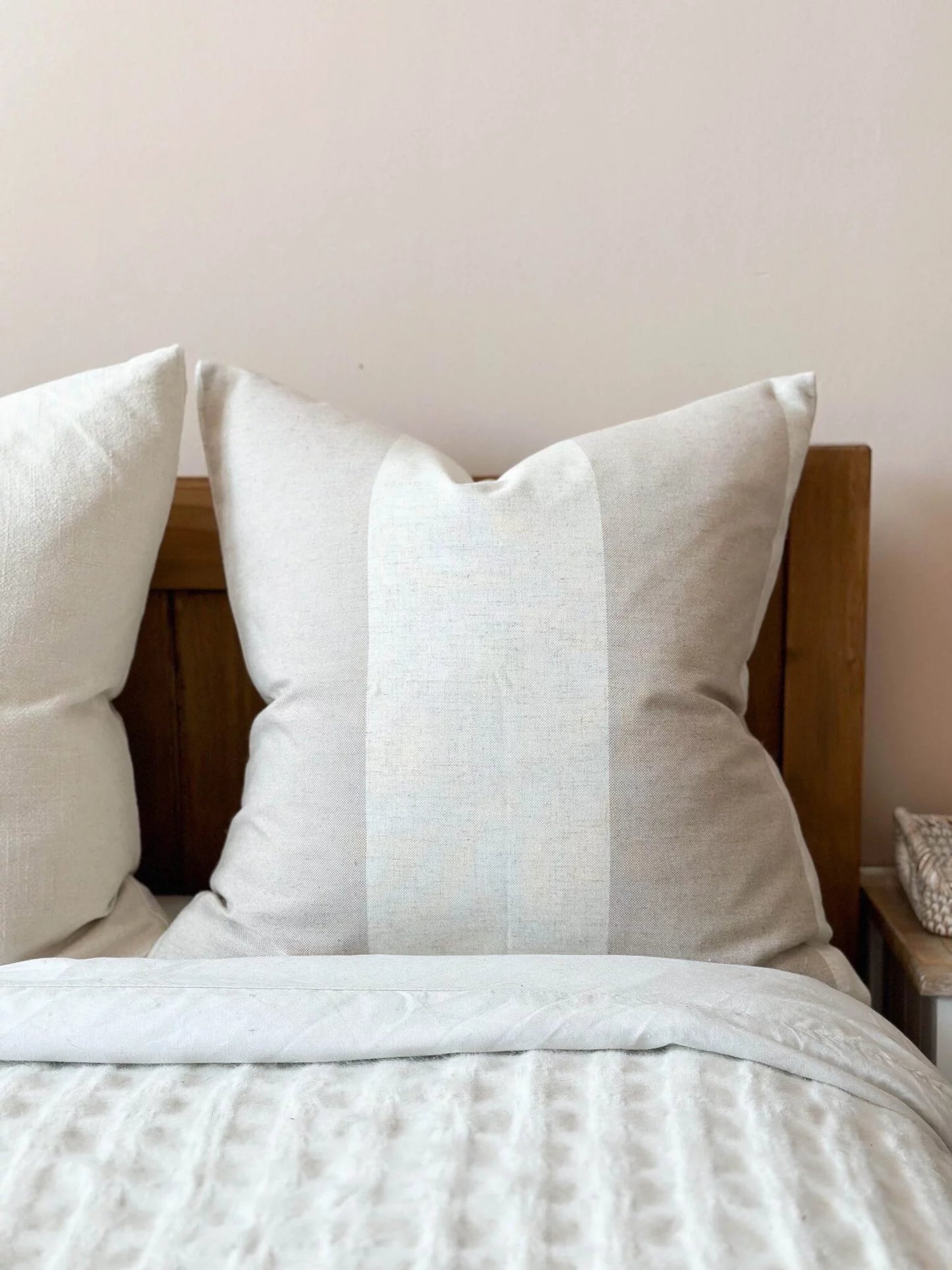 Freya Beige Bold Stripe Cushion