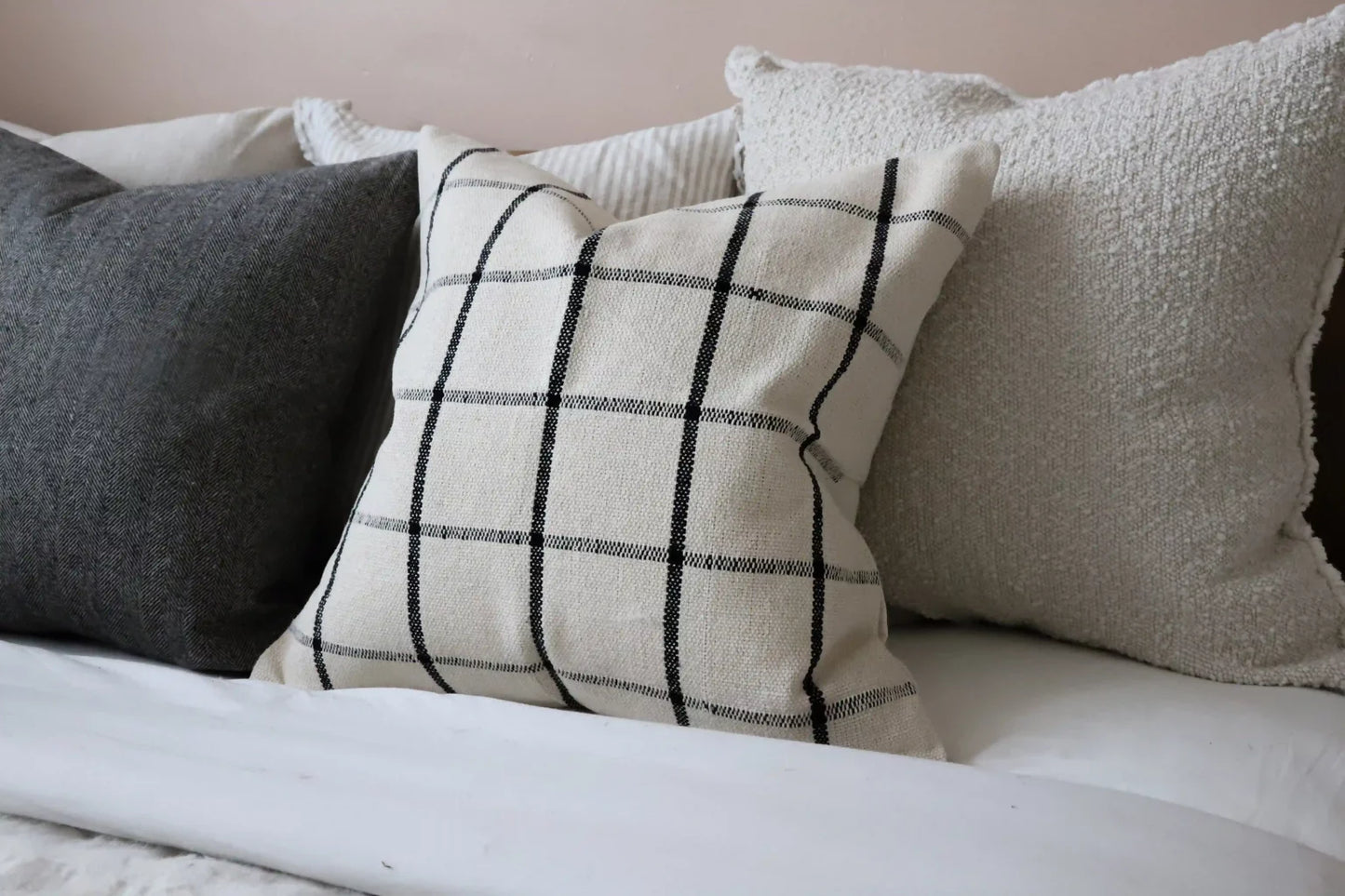 India Black and Cream Cushion - 2 Sizes