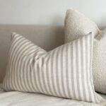Freya Beige Stripe Cushion 50 x 30