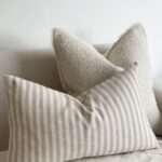 Freya Beige Stripe Cushion 50 x 30