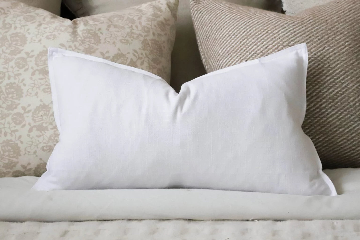Layla White Cushion 50 x 30