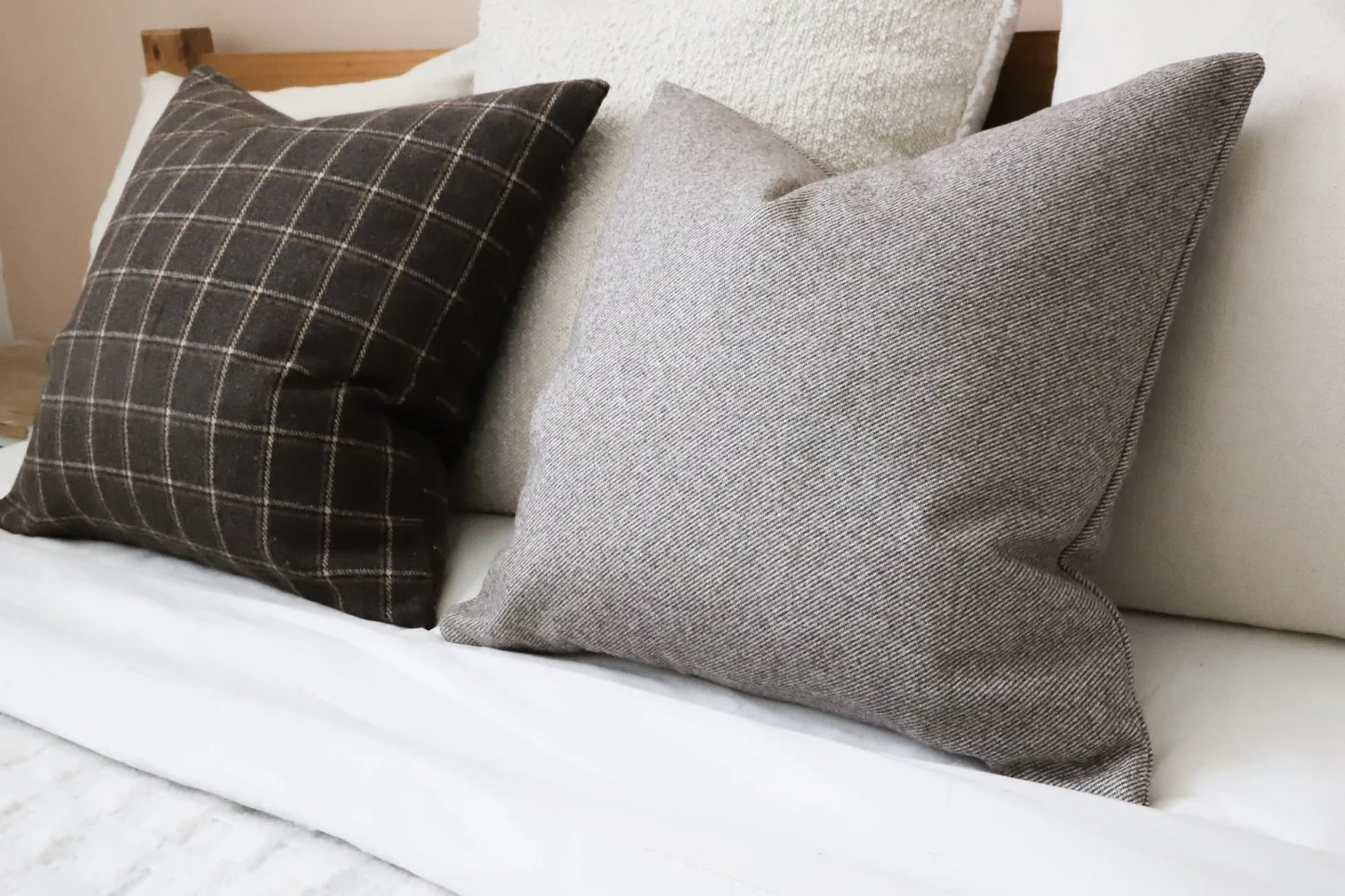 Mia Chocolate Brown Wool Cushion