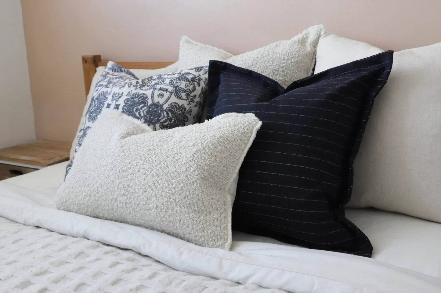 Lexie Navy Stripe Cushion 50 x 30