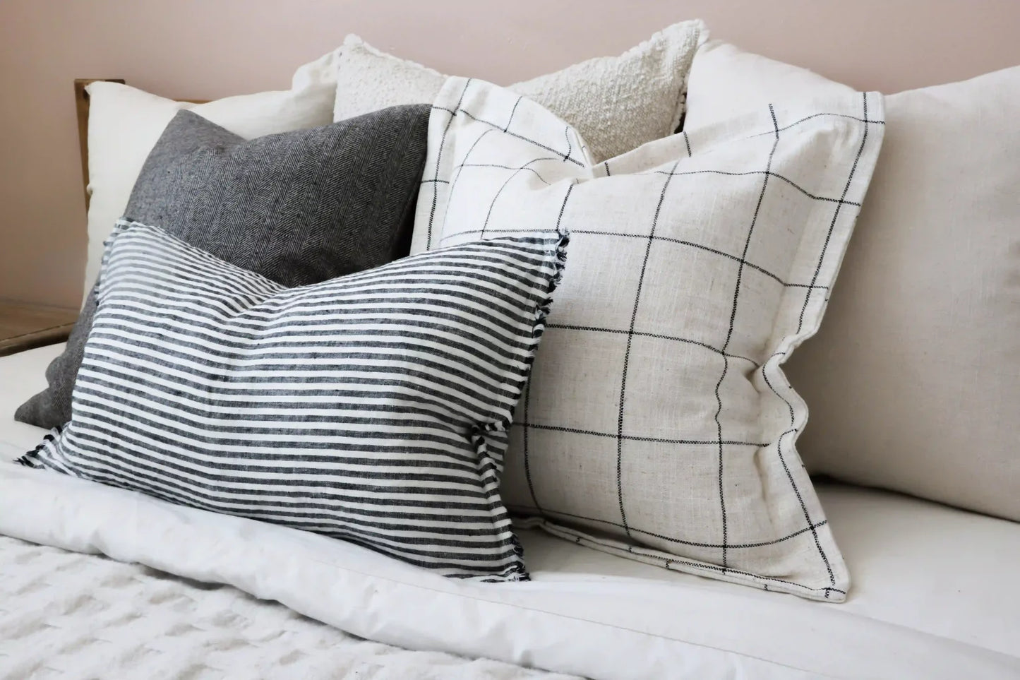 Gia Oatmeal Flanged Edge Cushion
