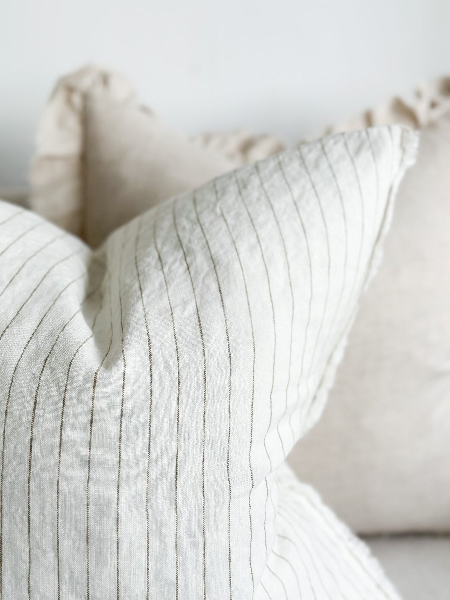 Esmee Olive Pinstripe Cushion
