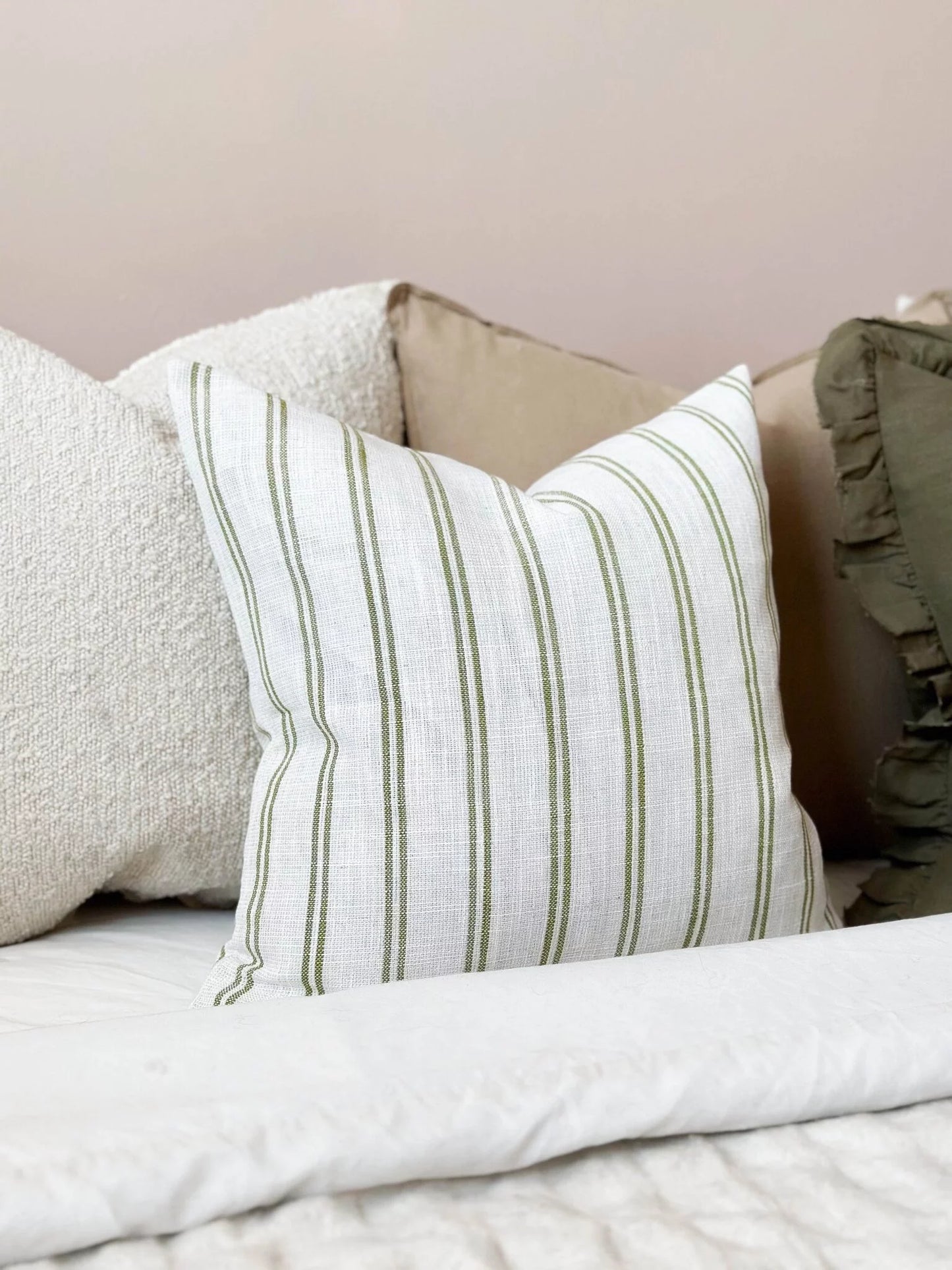 Rosie Olive Stripe Cushion
