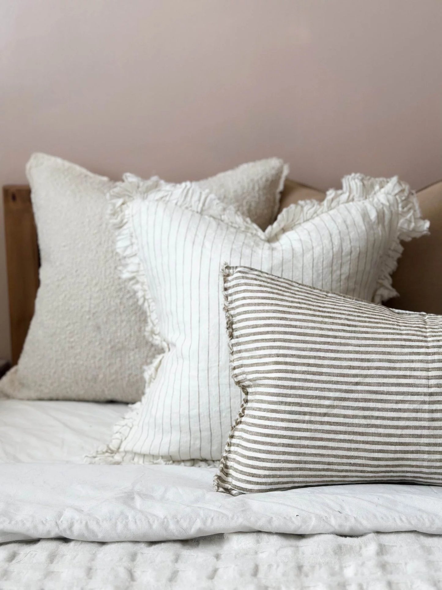 Esmee Olive Stripe Cushion 50 x 30
