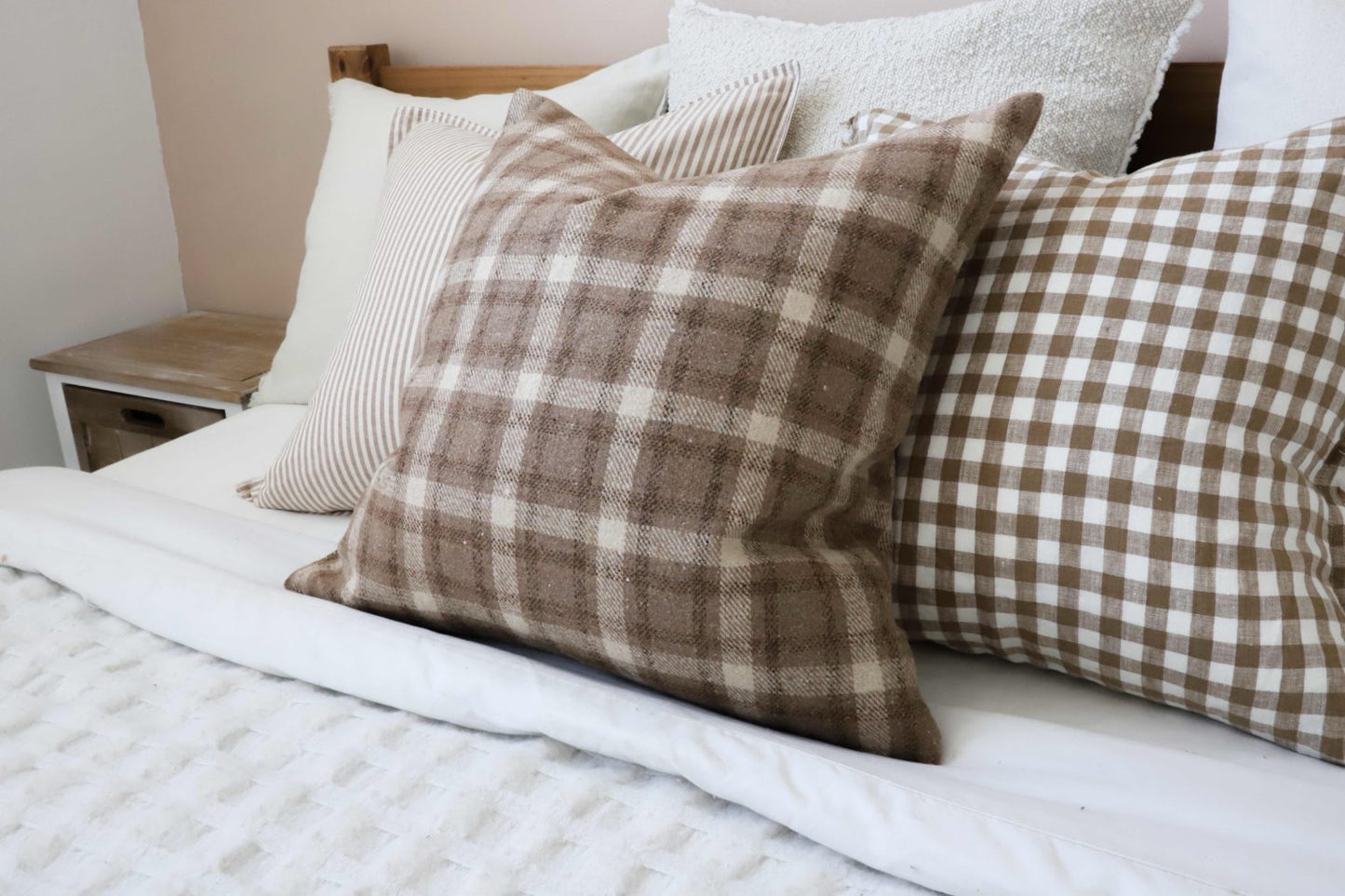 Robyn Brown Check Cushion