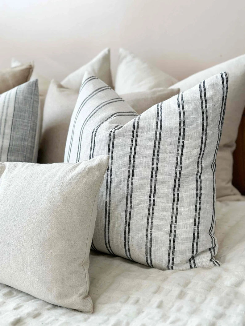 Rosie Black Stripe Cushion