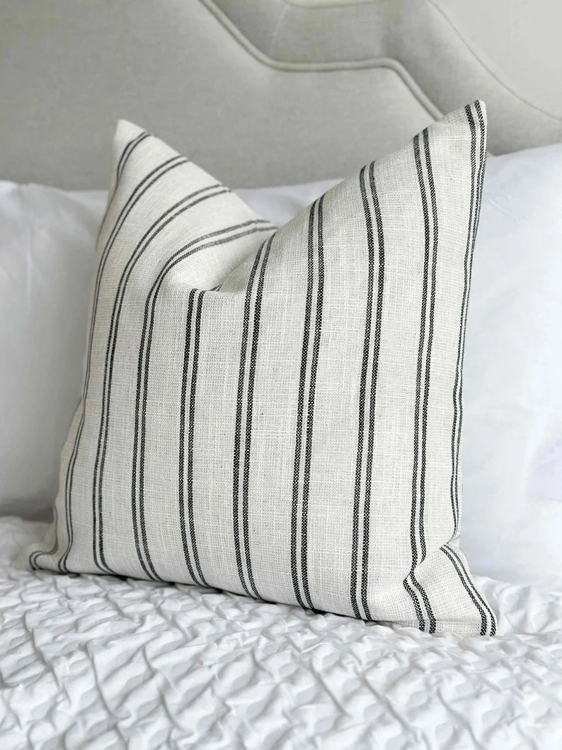 Rosie Black Stripe Cushion