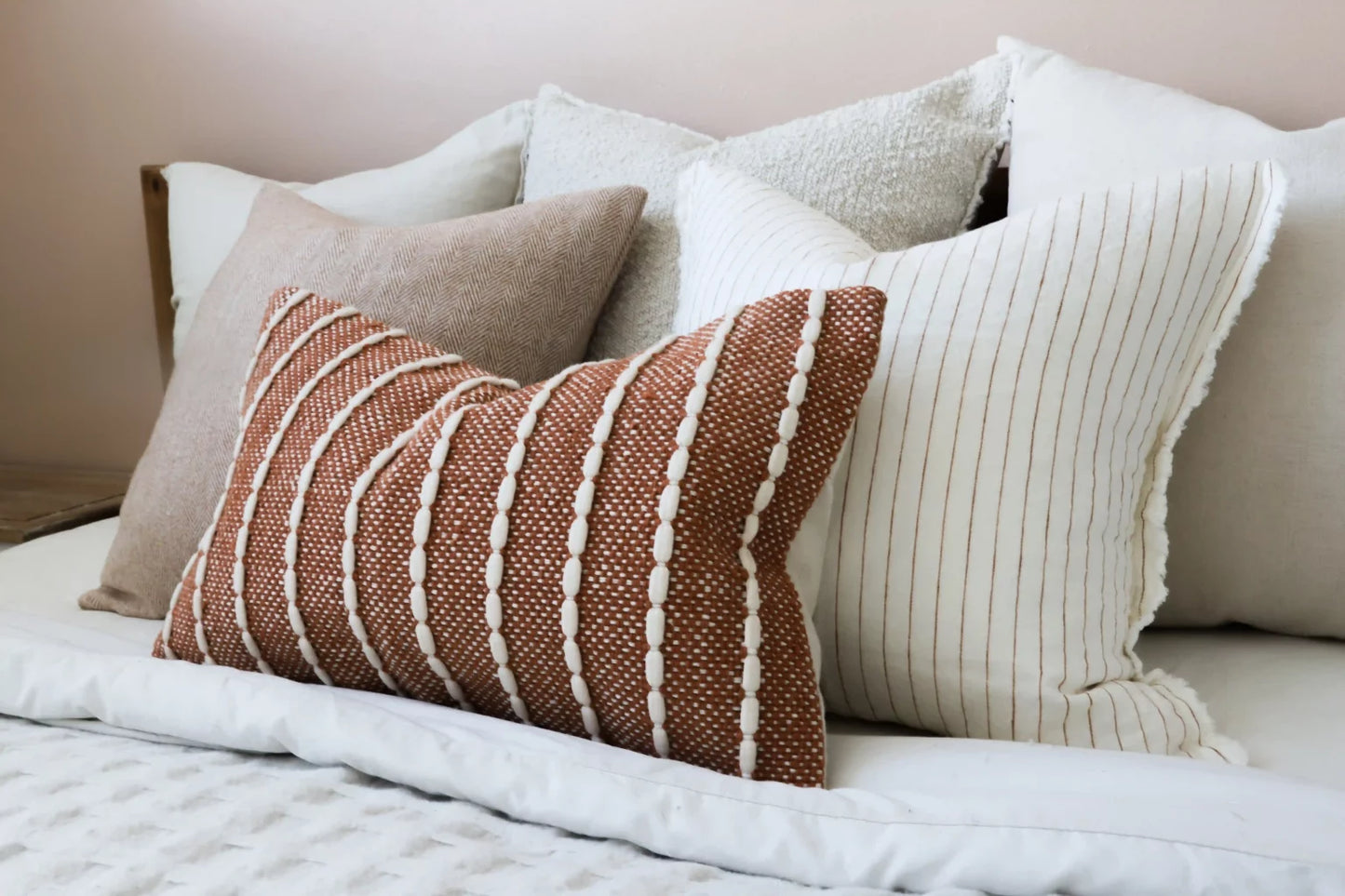 Esmee Rust Pinstripe Cushion