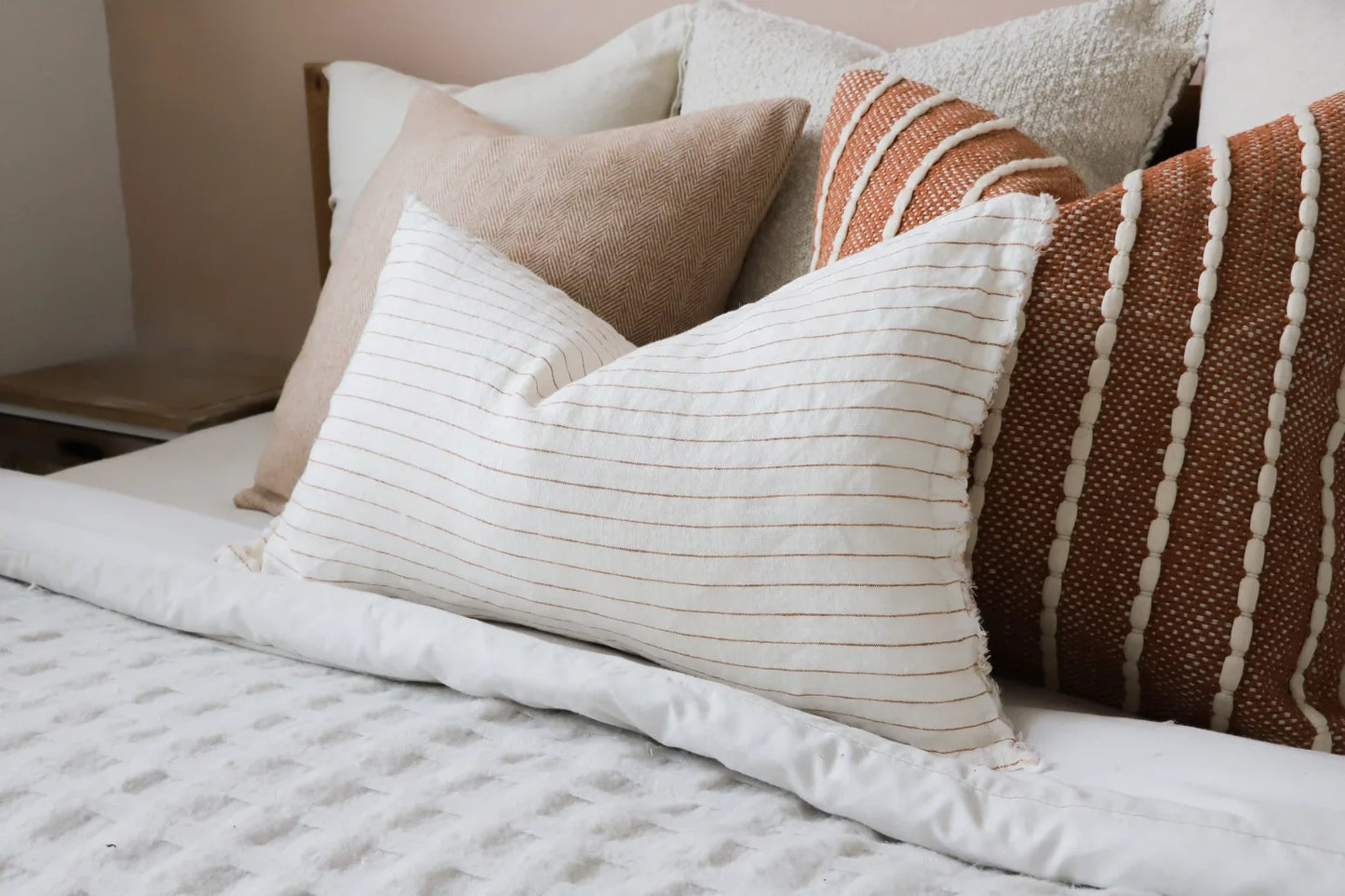 Esmee Rust Pinstripe Cushion