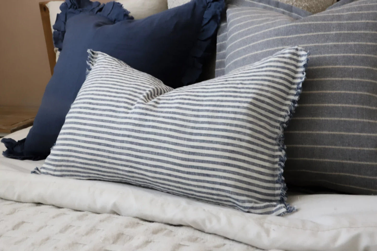 Esmee Navy Stripe Cushion 3 Sizes
