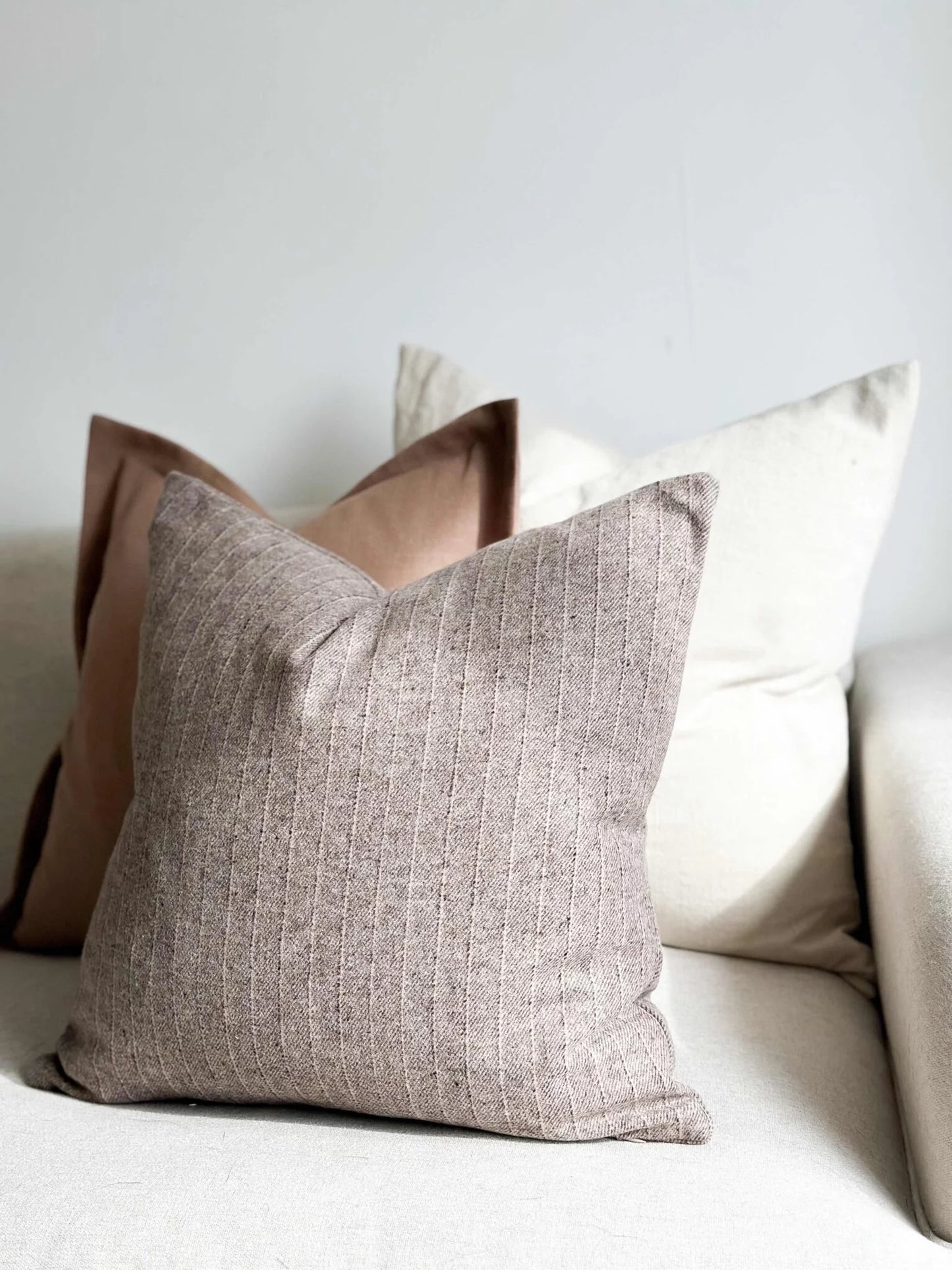 Eva Taupe Stripe Cushion