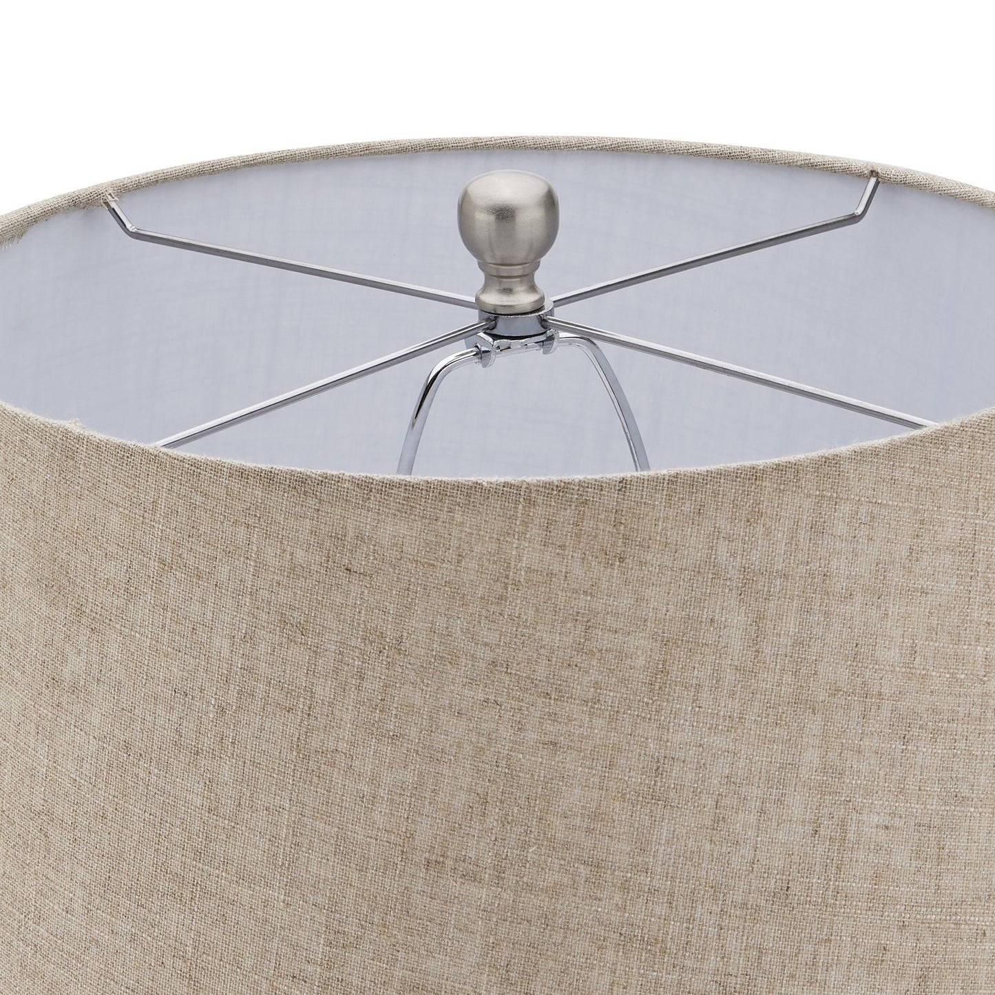 Acantho Grey Ceramic Lamp with Linen Shade