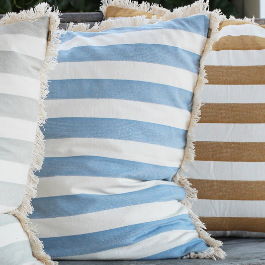 Bold Stripe Cushion Blue 60 x 60cm