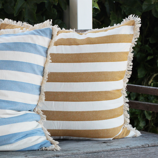 Bold Stripe Cushion Golden Yellow 60 x 60cm