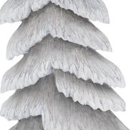 Carved Wood Effect Grey Tall Snowy Tree