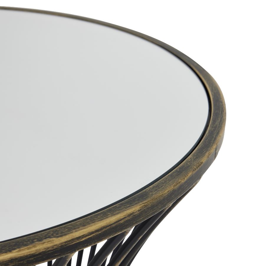 Concaved Mirrored Side Table