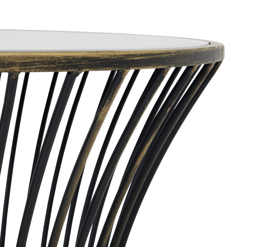 Concaved Mirrored Side Table
