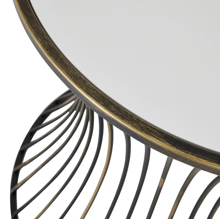 Concaved Mirrored Side Table