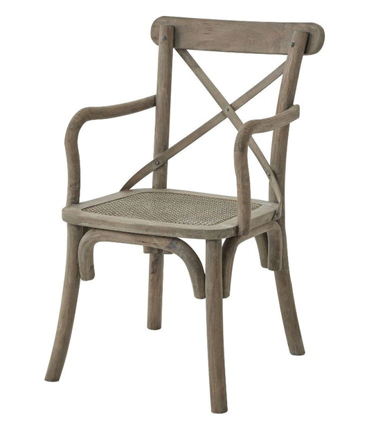Copgrove Collection Cross Back Carver Chair With Rush Seat