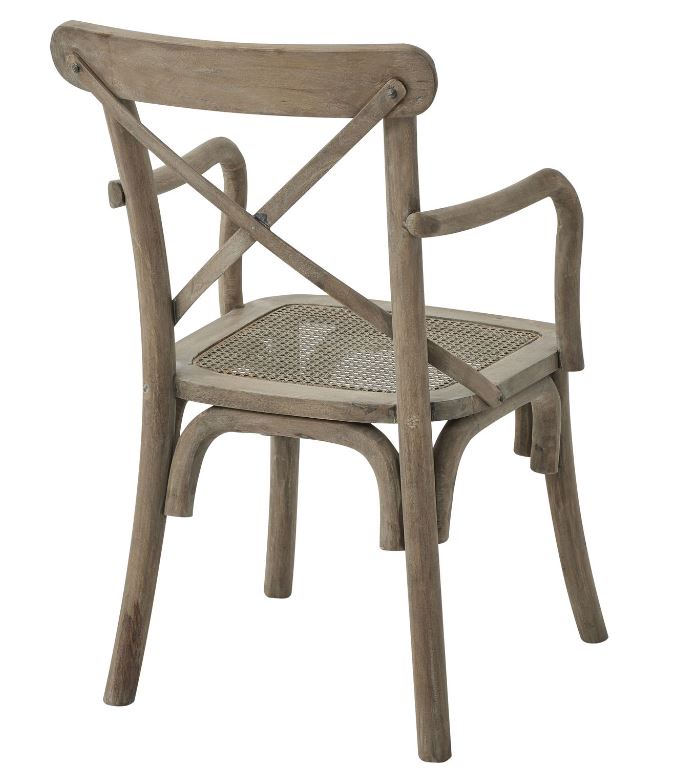 Copgrove Collection Cross Back Carver Chair With Rush Seat