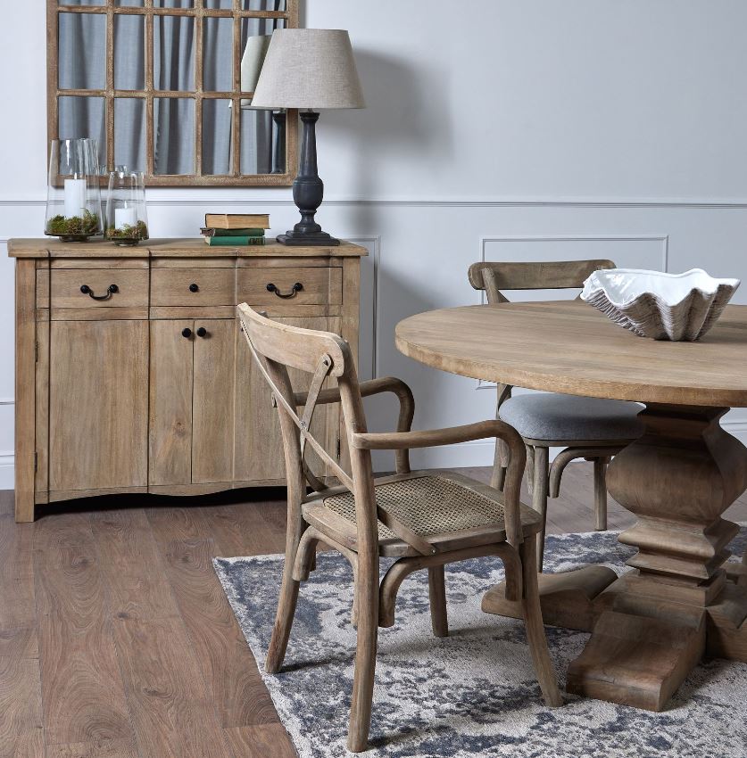 Copgrove Collection Cross Back Carver Chair With Rush Seat