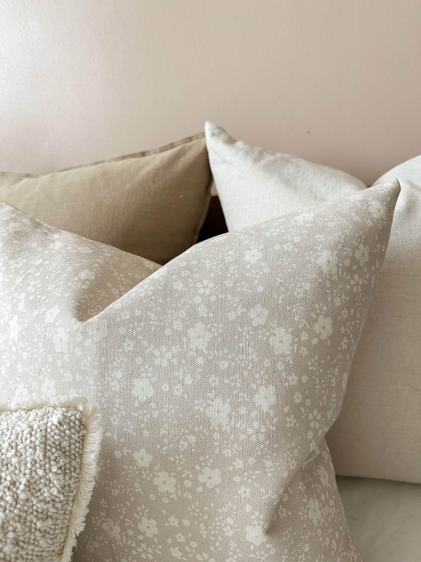 Aria Beige Ditsy Floral Cushion