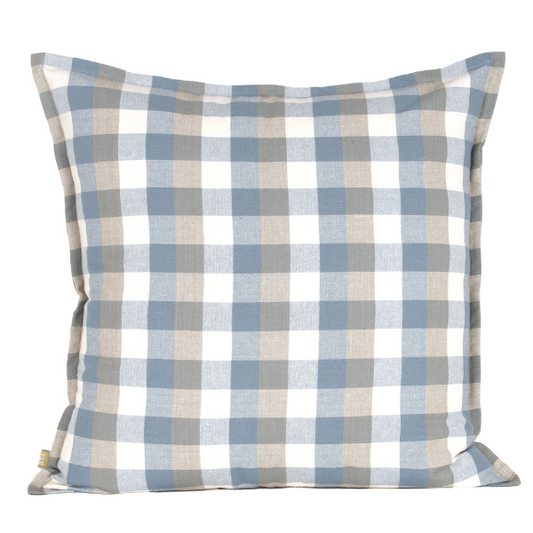 Double Check Cushion Blue Haze 50x50cm