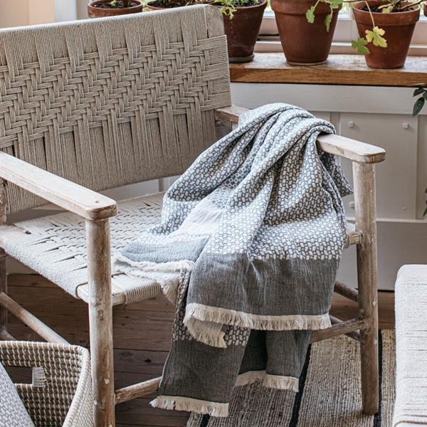 Fyn Geometric Grey Throw 150x200cm