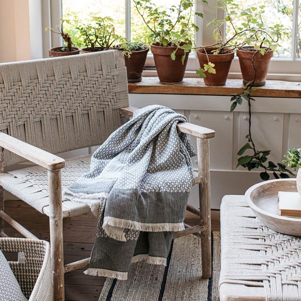Fyn Geometric Grey Throw 150x200cm