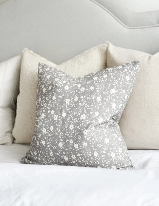 Aria Grey Floral Cushion 45 x 45