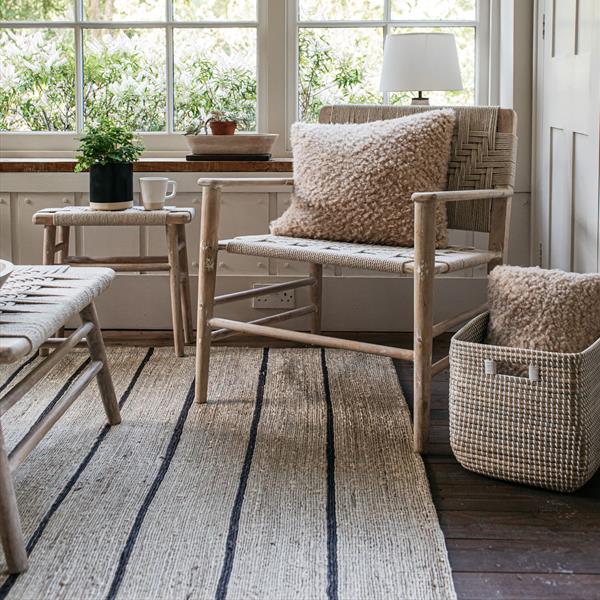 Hasta Stripe Jute Rug Large
