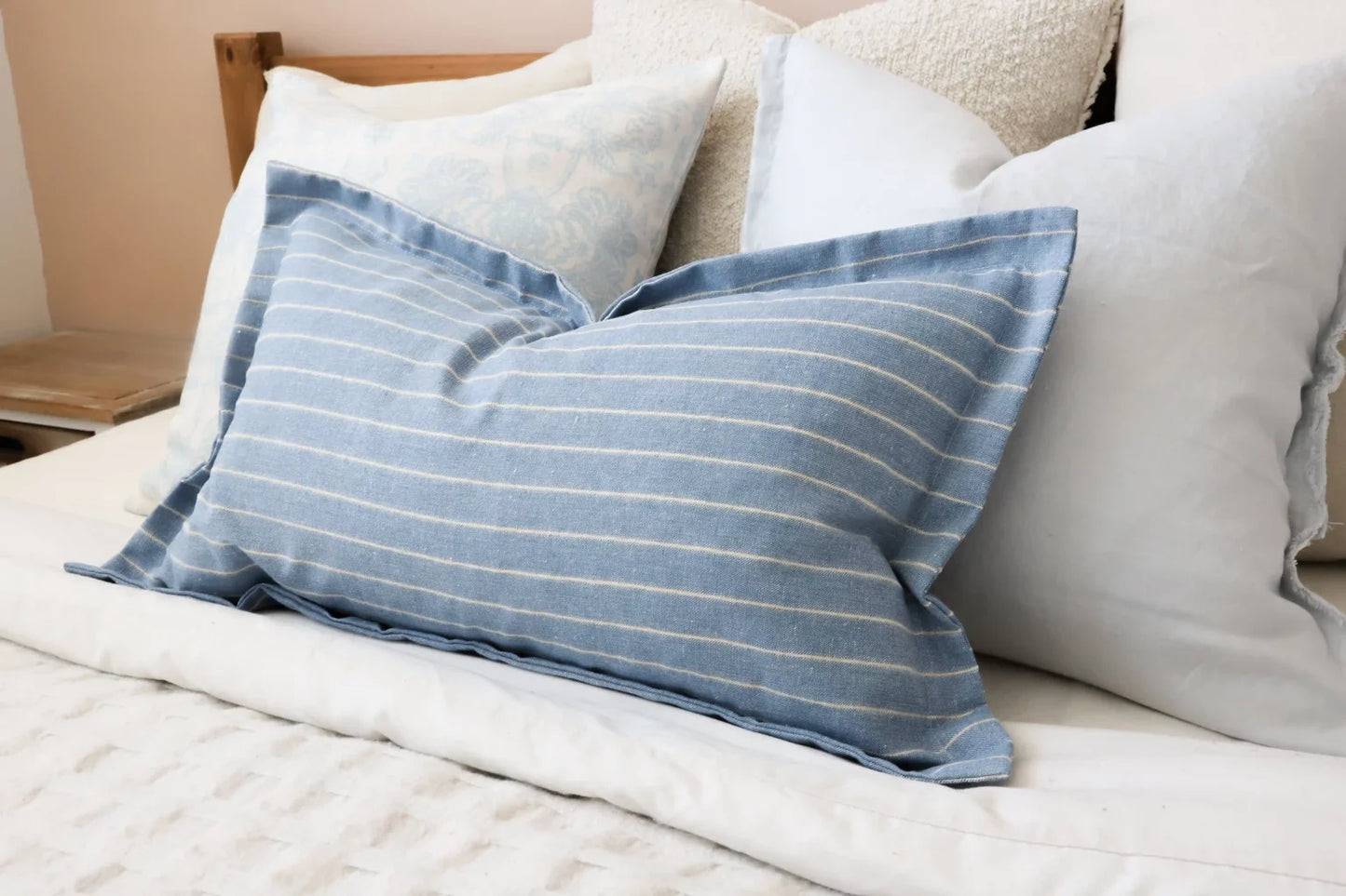 Lexie Blue Stripe Cushion 50 x 30