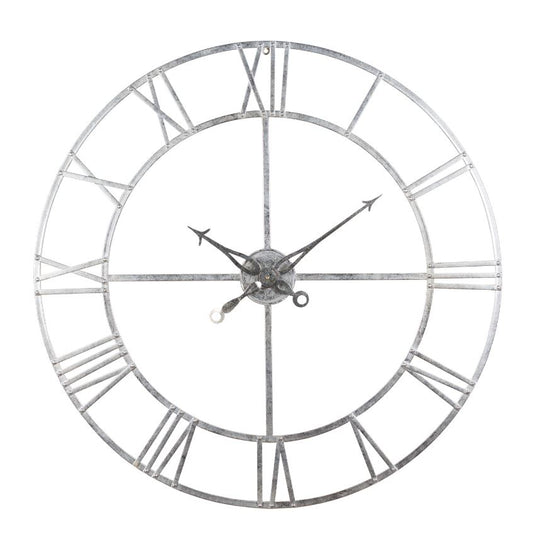 Large Silver Foil Skeleton Wall Clock