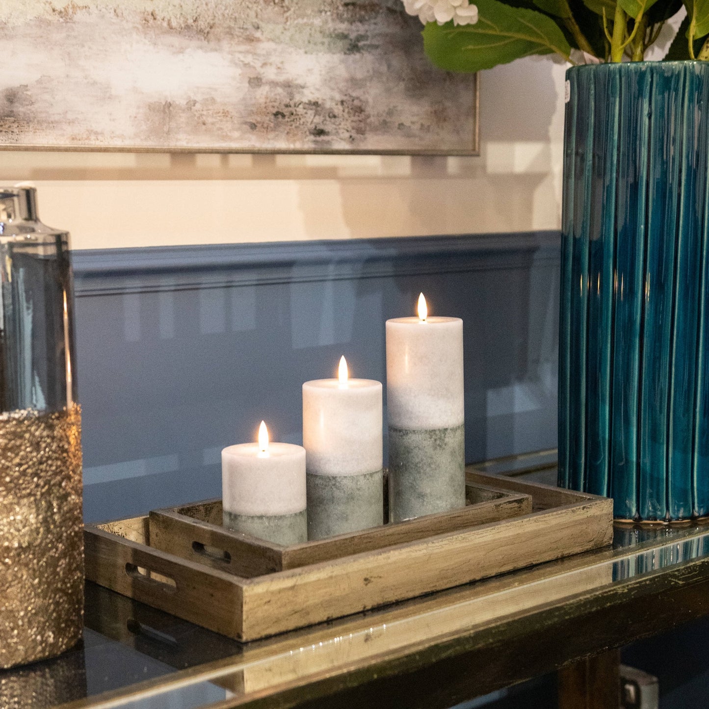 Luxe Collection Natural Glow 3.5 x 9 LED Cream Candle