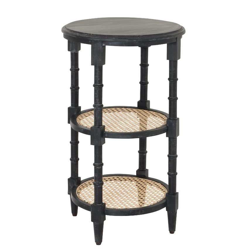 Raffles Black Tall Round Side Table