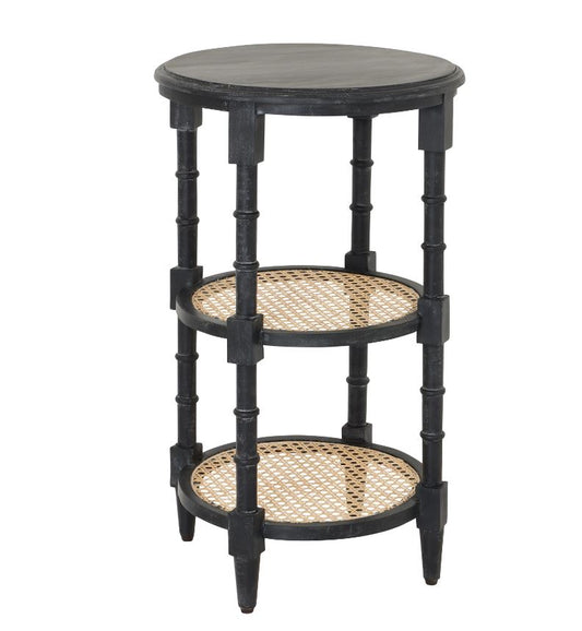 Raffles Black Tall Round Side Table