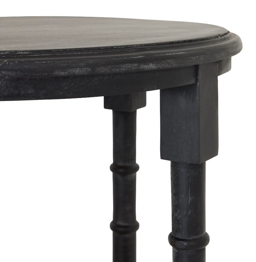 Raffles Black Tall Round Side Table