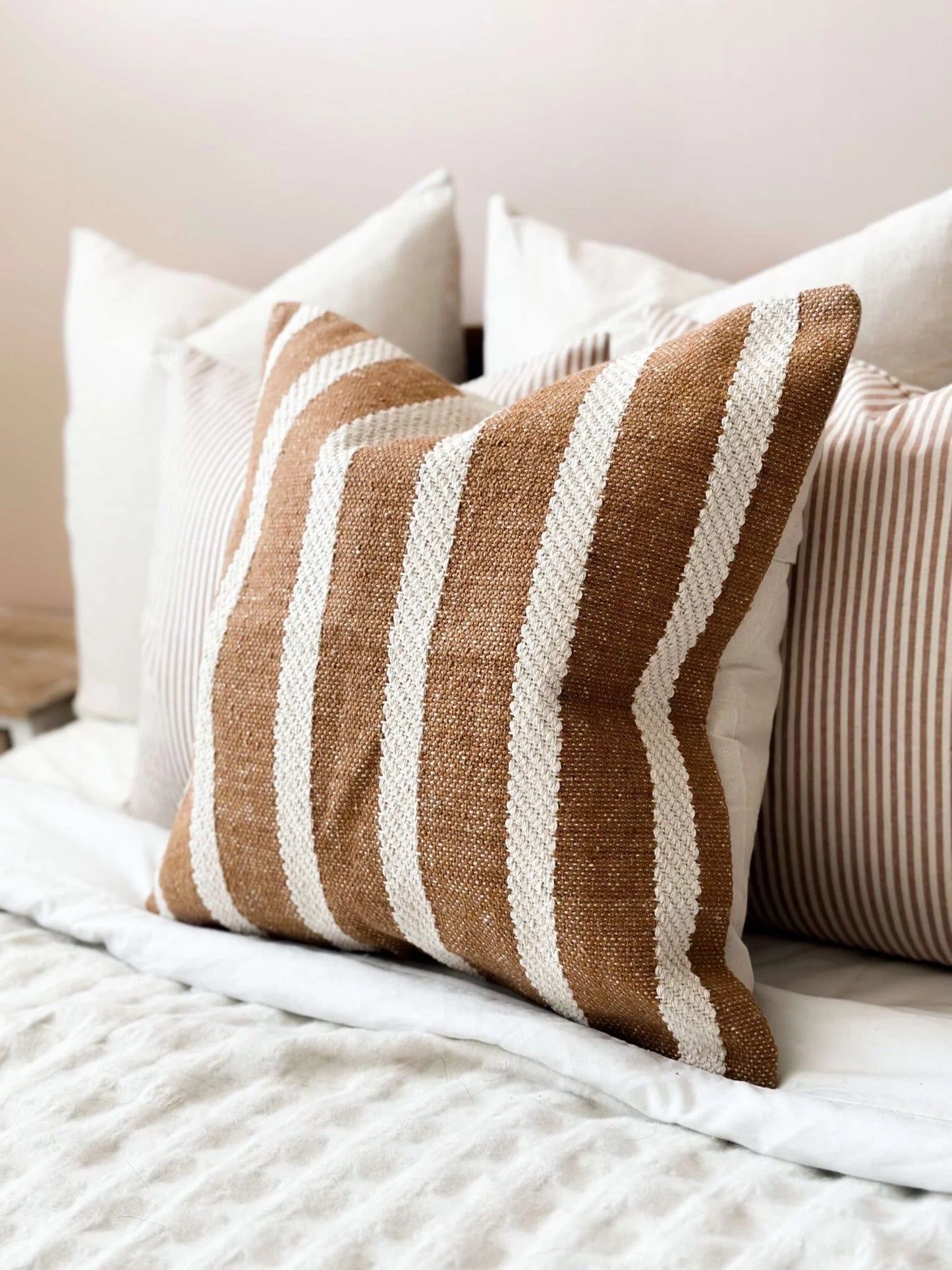India Rust Stripe Cushion