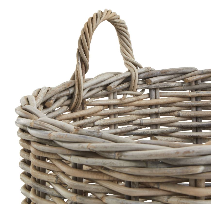 Set of 3 Kubu Rattan Round Storage Baskets