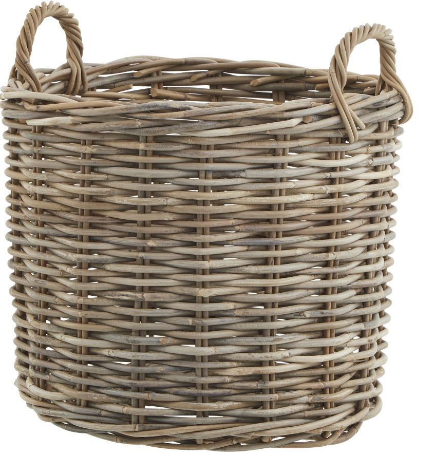 Set of 3 Kubu Rattan Round Storage Baskets