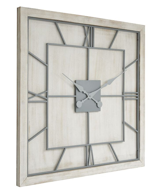 Williston White Square Large Wall Clock
