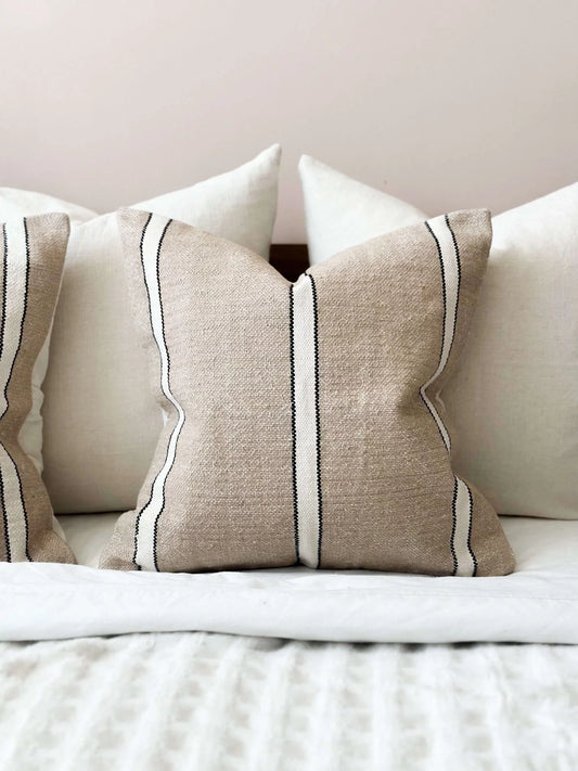 India Beige, Black, and Cream Cushion 2 Sizes