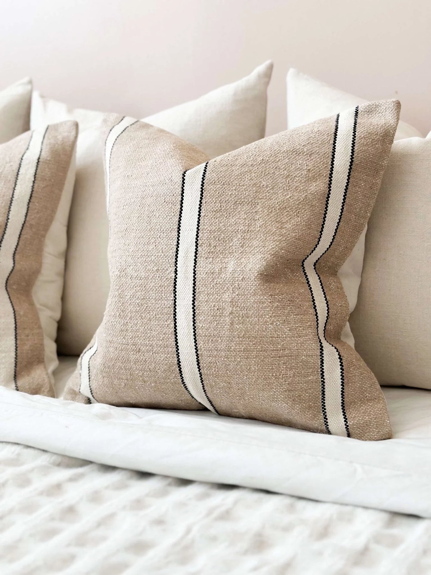 India Beige, Black, and Cream Cushion 2 Sizes